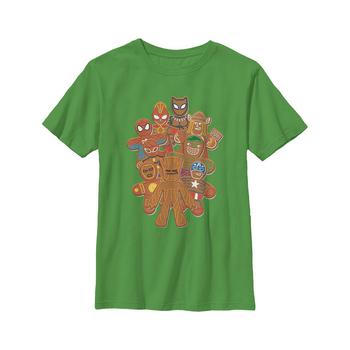 商品Marvel | Boy's Christmas Gingerbread Cookie Heroes  Child T-Shirt,商家Macy's,价格¥124图片