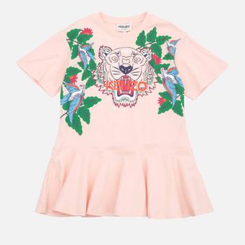 KENZO Girls' Floral Print Cotton-Jersey Dress,价格$41.46