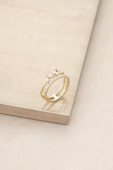 商品Ettika Jewelry | Crystal Double Illusion 18k Gold Plated Ring,商家Verishop,价格¥307图片
