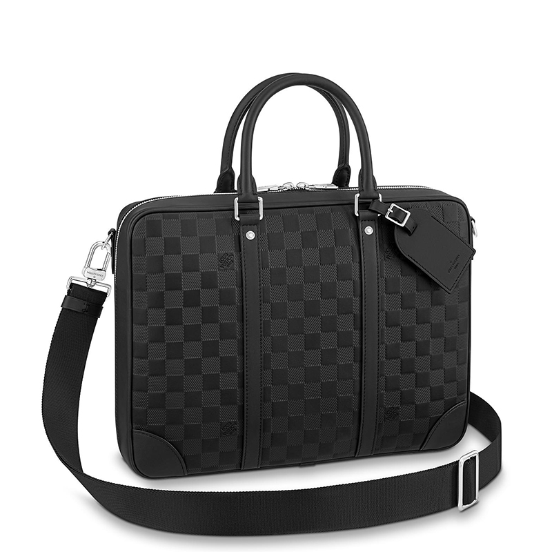 lv斜挎包, Louis Vuitton | 预售10天 Louis Vuitton/路易威登 22春夏新款SIRIUS系列 男士黑色方格棋盘牛皮革徽标印花银扣徽标铭牌吊饰配可拆卸肩带单肩斜跨手提公文包N45288商品图片 7.5折, 包邮包税