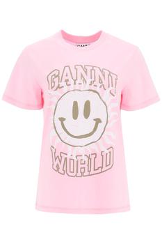 Ganni | 'SMILEY' PRINT T-SHIRT商品图片,7.5折×额外7折, 额外七折