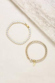 商品Ettika Jewelry | Crystal Chain & 18k Gold Plated Link Bracelet Set,商家Verishop,价格¥409图片