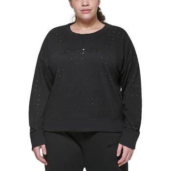 推荐DKNY Sport Womens Plus Studded Cozy Sweatshirt商品