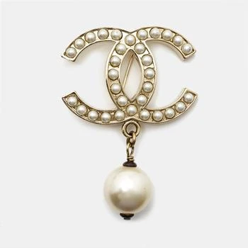 Chanel | Chanel CC Faux Pearl Gold Tone Brooch,商家The Luxury Closet,价格¥5318