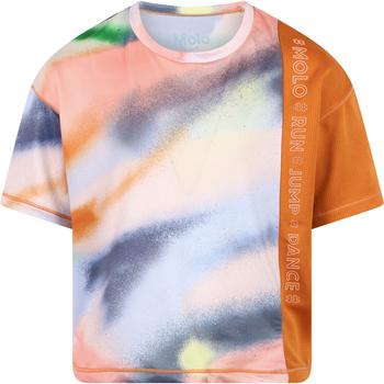 推荐Faded spray color block sports t shirt in orange and tie dye商品
