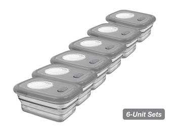 商品Minimal Collapsible Silicone Food Storage Container Set of 6 - 460 ml - Grey图片