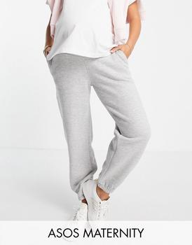 ASOS | ASOS DESIGN Maternity under the bump ultimate jogger in grey marl商品图片,6.1折×额外9.5折, 额外九五折