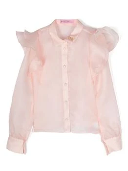 MISS BLUMARINE | Camicia Semi Trasparente Con Ruches,商家Italist,价格¥1994