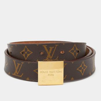 lv腰带, [二手商品] Louis Vuitton | Louis Vuitton Monogram Canvas Buckle Belt 90CM商品图片 满1件减$100, 满减