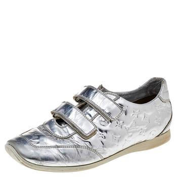 lv低帮鞋, [二手商品] Louis Vuitton | Louis Vuitton Silver Monogram Leather Velcro Strap Low Top Sneakers Size 40商品图片 6.4折, 满1件减$100, 满减