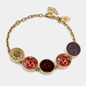 lv手链多少钱, [二手商品] Louis Vuitton | Louis Vuitton Over the Rainbow Crystals Gold Tone Bracelet商品图片 