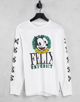 Levi's | Levi's x felix the cat capsule long sleeve t-shirt in white with large logo商品图片,6.3折