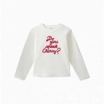 Bonpoint | Bonpoint White Slogan-Print T-Shirt, Size 8Y 4.5折, 满$200减$10, 独家减免邮费, 满减