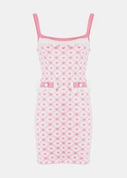 推荐Alessandra Rich Pink Checked Jacquard Knitted Mini Dress商品