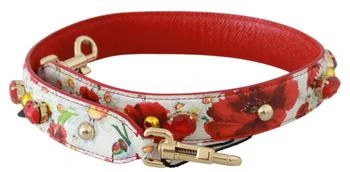 推荐Dolce & Gabbana Red White Floral Handbag Accessory Shoulder Strap商品