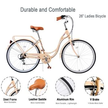 Simplie Fun | Ladys Bike, 7 Speed, Steel Frame, Multiple Colors,商家Premium Outlets,价格¥2761