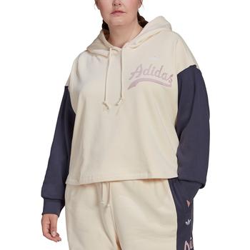 adidas plus精选, Adidas | Plus Size Colorblock Cotton Hooded Sweatshirt商品图片 5折