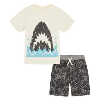 KIDS HEADQUARTERS | Baby Boys Shark T Shirt and Shorts, 2 Piece Set 5.9折×额外8折, 额外八折