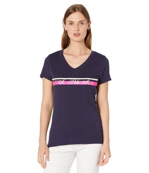 U.S. POLO ASSN. | V-Neck Stripe Foil Graphic Tee Shirt商品图片,5折