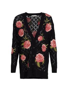 Alice + Olivia | Bradford Embroidered Grandpa Cardigan商品图片,6折