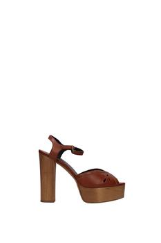 celine鞋, Celine | Sandals Leather Brown商品图片 3.6折