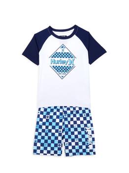 推荐Little Boy's 2-Piece Rashguard & Swim Shorts Set商品