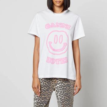 gani经典款, Ganni | Ganni Hotel Smiley Organic Cotton-Jersey T-Shirt商品图片 