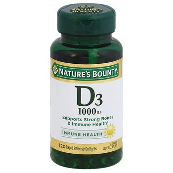 商品Nature's Bounty | D3-1000 IU Vitamin Supplement Softgels,商家Walgreens,价格¥100图片