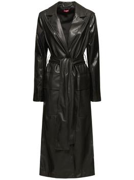 推荐Ashley Faux Leather Long Coat商品