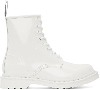 dr. martens 1460, Dr. Martens | White Patent 1460 Mono Boots商品图片 5折