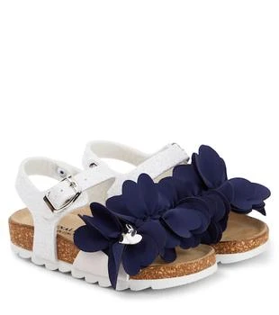 MONNALISA | 亮片金葱皮革边饰凉鞋,商家MyTheresa CN,价格¥1184