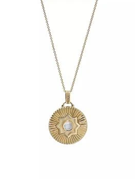 Anzie | Aztec Marakesh Moonstone Medallion 14K Yellow Gold & Moonstone Necklace,商家Saks Fifth Avenue,价格¥14628