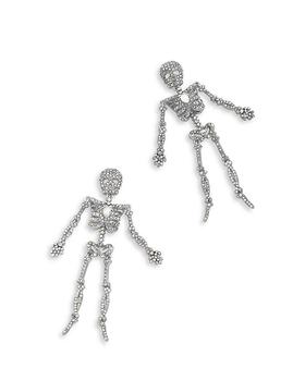 商品BAUBLEBAR | Bonafide Bones Crystal Skeleton Statement Earrings in Silver Tone,商家Bloomingdale's,价格¥366图片