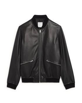 sandro外套是什么牌子, Sandro | Mercury New Monaco Leather Bomber Jacket商品图片 独家减免邮费