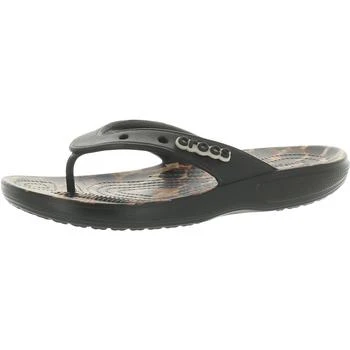 Crocs | Crocs Womens Animal Remix Leopard Print Slip-On Flip-Flops 8.5折