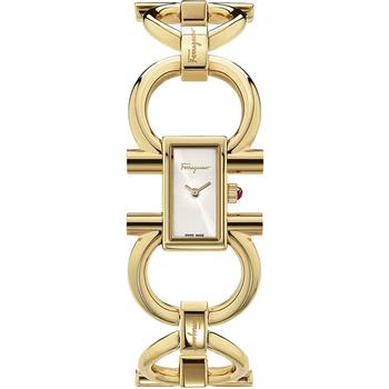 菲拉格慕手表, Salvatore Ferragamo | Ferragamo Women's Swiss Double Gancini Gold Ion-Plated Bracelet Watch 14x23mm商品图片 7折