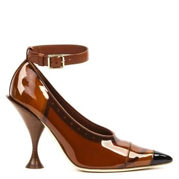Burberry Ladies Pointed Toe Evan 105 Vinyl Effect Pumps