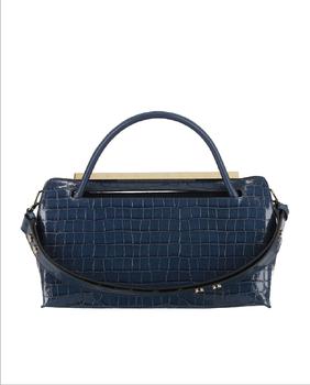 推荐Bar Croc-Embossed Goat-Leather Satchel Bag商品