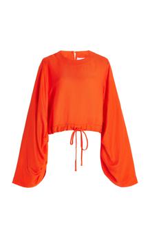 推荐BONDI BORN - Women's Borocay Drawstring Top - Red - S - Moda Operandi商品