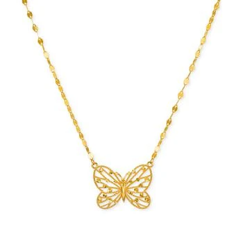 Macy's | Butterfly Openwork 18" Pendant Necklace in 10k Gold,商家Macy's,价格¥2021
