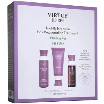 VIRTUE | VIRTUE Flourish Nightly Intensive Hair Rejuvenation Treatment Hair Kit 3 piece 额外8折, 额外八折