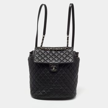 香奈儿包双肩包, [二手商品] Chanel | Chanel Black Quilted Leather Large Urban Spirit Backpack商品图片 7.8折