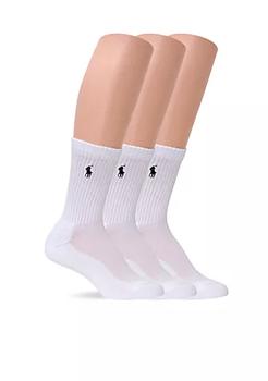 ralph lauren sport, Ralph Lauren | Cushion Sole Mesh Top Crew Sport Socks - 3 Pack商品图片 