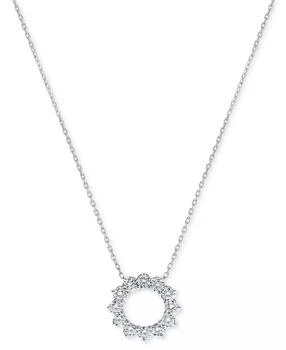 Macy's | Diamond Circle 18" Pendant Necklace (2 ct. t.w.) in 14k White Gold,商家Macy's,价格¥20558