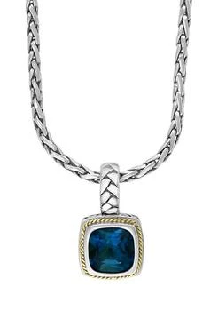 Effy | 4.65 Ct. T.w. London Blue Topaz Necklace In Sterling Silver And 18K Yellow Gold,商家Belk,价格¥2577