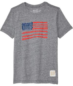 更多The Original Retro Brand, The Original Retro Brand | American Flag Crew Neck Tee (Big Kids)商品图片 