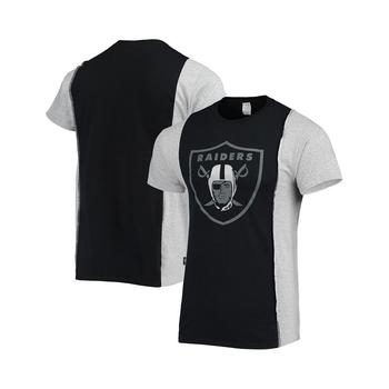 推荐Men's Black, Heathered Gray Las Vegas Raiders Split T-shirt商品