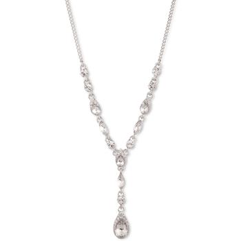 product Pear-Shape Crystal Lariat Necklace, 16" + 3" extender image
