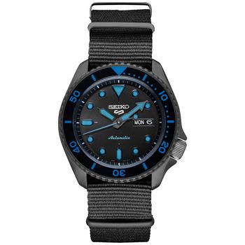 精工5号价格, Seiko | Men's Automatic 5 Sports Black Nylon Strap Watch 43mm商品图片 9折