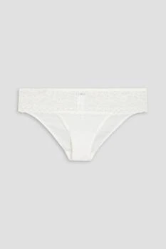 La Perla | Lace and stretch-tulle mid-rise thong,商家THE OUTNET US,价格¥140